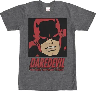 Men's Marvel Daredevil Man Without Fear T-Shirt - Charcoal Heather - Medium
