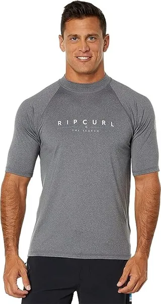 Rip Curl Shockwaves Relaxed Fit Short Sleeve UV Tee (Grey Marle) Men's Swimwear