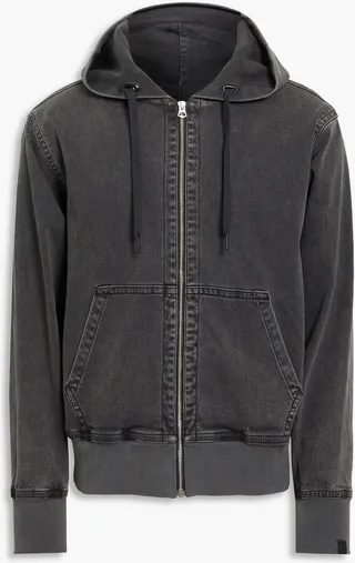 Damon denim zip-up hoodie