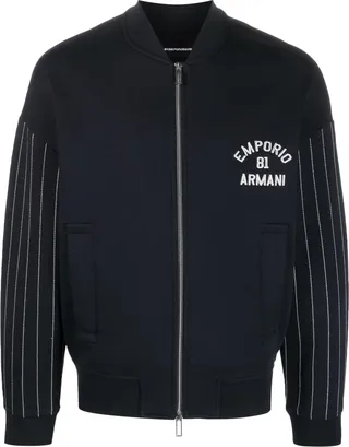 Logo-Embroidered Bomber Jacket