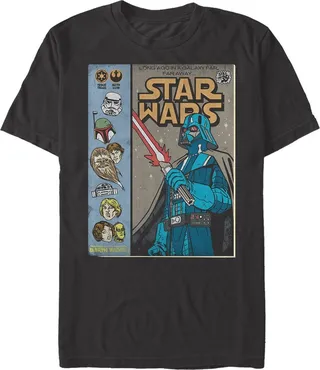 Men's Star Wars Darth Vader Comic Book Cover T-Shirt - Black - Large