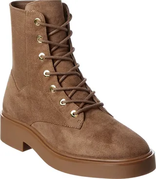 Stuart Weitzman Henley Suede Combat Boot