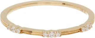 18K Yellow Gold Aviva Diamond Stackable Band Ring - 0.08 ctw.