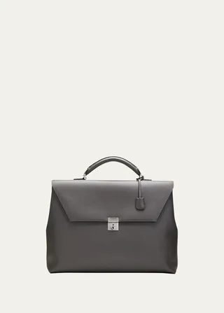 Men's Avietta Pebble Leather Briefcase