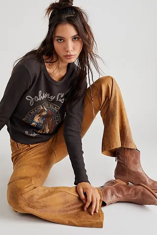 Johnny Cash Tennessee Thermal Longsleeve by Daydreamer at Free People