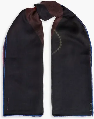 Printed silk and modal-blend gauze scarf