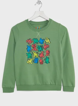 Girls Casual Printed Sweatshirt