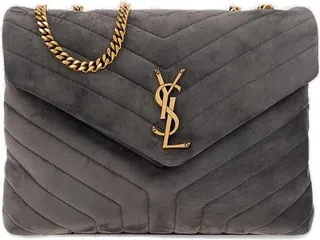 Saint Laurent Loulou Logo Plaque Medium Shoulder Bag