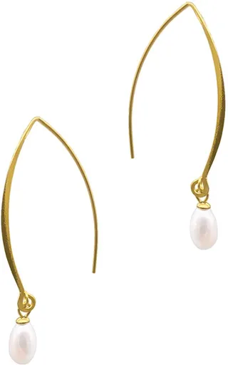 Water Resistant Imitation Pearl Drop Threader Earrings