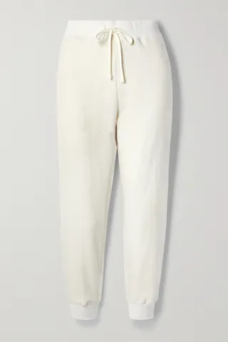 James Perse - Waffle-knit Cotton And Cashmere-blend Tapered Track Pants - Off-white