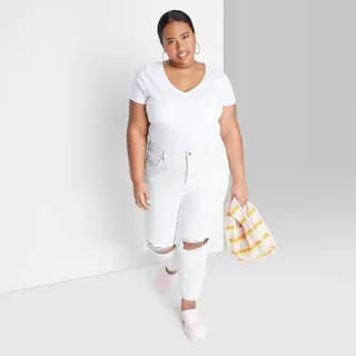 Women's Super-High Rise Slim Straight Jeans - Wild Fable™ White 17