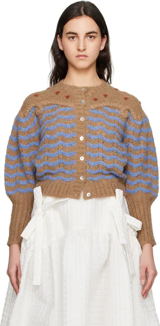 Shrimps Brown & Blue Amos Cardigan