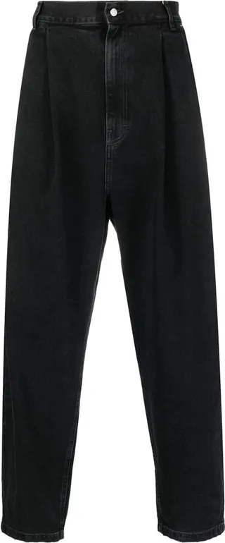 Pleated Denim Jeans