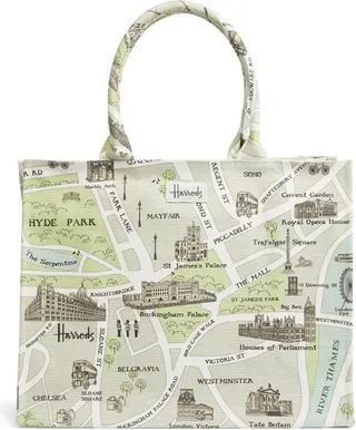 Harrods West End Map Grocery Shopper Bag