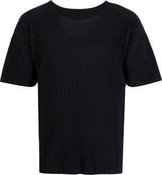 pleated short-sleeve T-shirt