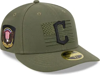 Men's New Era Green Cleveland Guardians 2023 Armed Forces Day Low Profile 59FIFTY Fitted Hat