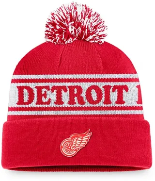 Men's Red Detroit Red Wings Vintage Sport Resort Cuffed Knit Hat with Pom