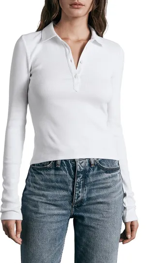 Essential Long Sleeve Rib Polo