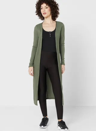 Puff Sleeve Front Open Cardigan
