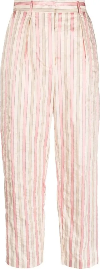 Striped Straight-Leg Trousers