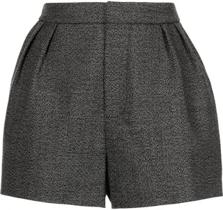 High-Waist Wool Shorts
