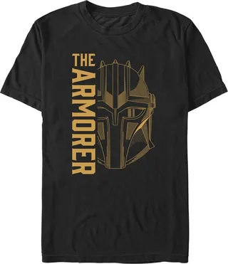 Men's Star Wars: The Mandalorian The Armorer Line Art T-Shirt - Black - Large