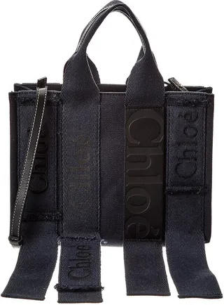 Chloé Woody Small Canvas & Leather Tote