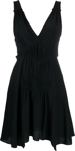 V-neck silk mini dress