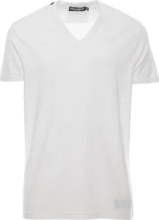 White T-shirt With All-over Rips And Ri-edition Logo Patch In Cotton Man