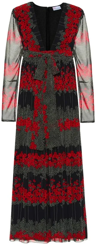 REDValentino pleated floral midi dress