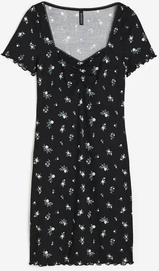 Lace-trimmed Bodycon Dress