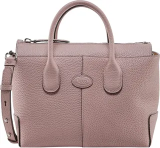Leather handbag with engraved logo