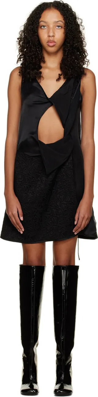Kiko Kostadinov Black Jacquard Minidress