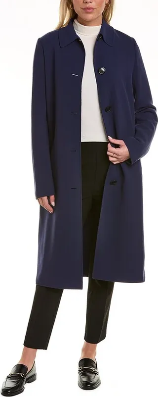 Michael Kors Wool-Blend Crepe Reefer Coat
