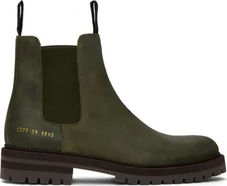 Common Projects Green Kenia Chelsea Boots
