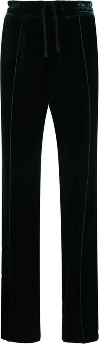 Velvet Straight-Leg Trousers