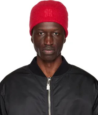 Givenchy Red 4G Beanie