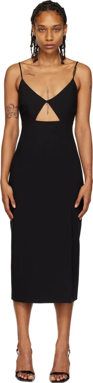 Hugo Black Cutout Midi Dress