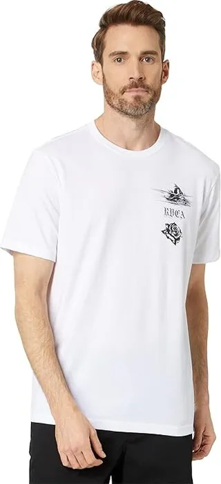 RVCA Tiger Beach Short Sleeve Tee (White) Men's Clothing