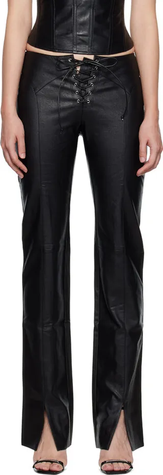 Miaou Black Element Faux-Leather Pants
