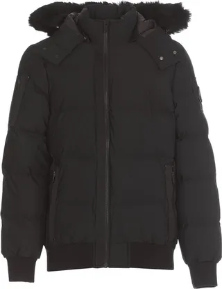 Moose Knuckles Faux-Fur Padded Bomber Jacket