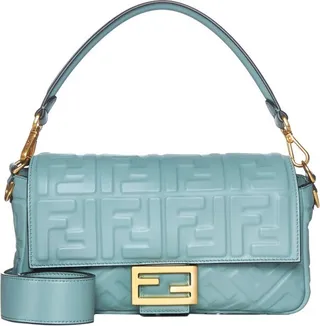 Fendi Baguette FF Embossed Shoulder Bag