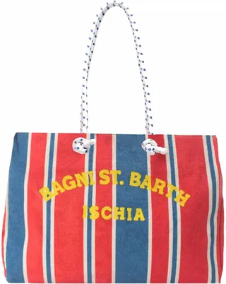 Sponge Striped Bag With Embroidery