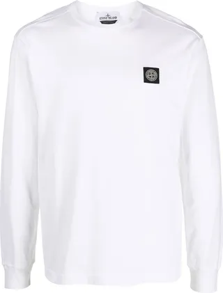 Compass-motif long-sleeved T-shirt