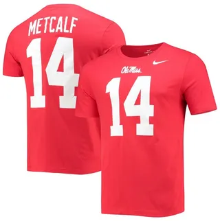 Men's Dk Metcalf Red Ole Miss Rebels Alumni Name Number T-shirt