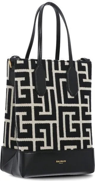 Balmain Monogram-Jacquard Logo Detailed Tote Bag