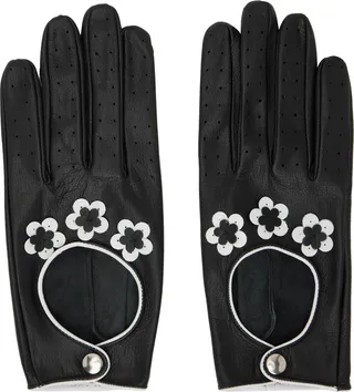 Ernest W. Baker Black Floral Gloves