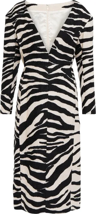 Zebra-print midi dress