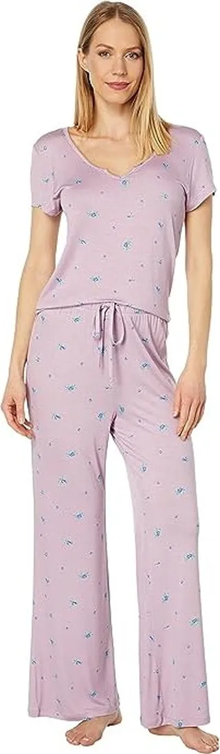 Honeydew Intimates Good Times Short Sleeve Pajama Set (Serenity Blueberries) Women's Pajama Sets