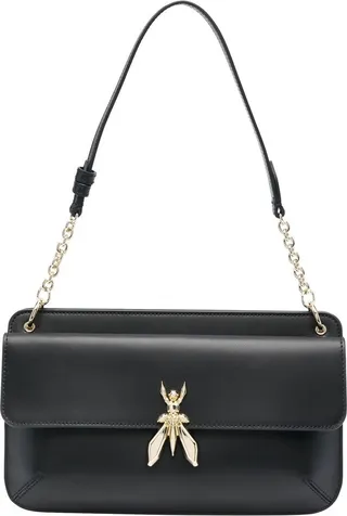Logo Detail Leather Shoulder Bag